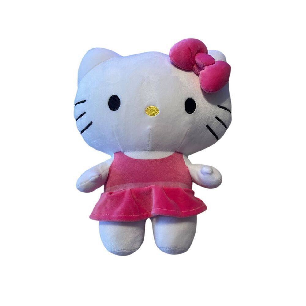 Fiesta Hello Kitty by Sanrio Girls White Pink Plush Stuffed Doll Toy 13.5"